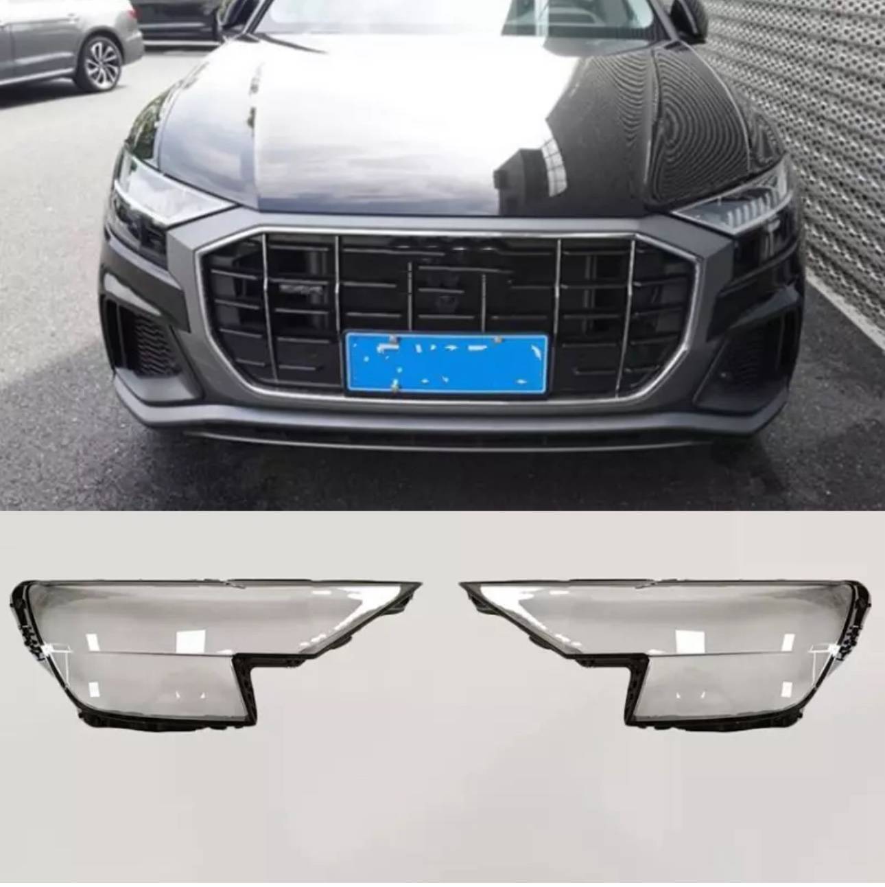 For Audi Q8 2019-2022 2023 Replace Front Headlight Housing Clear Lens Cover